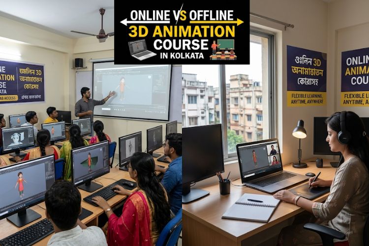 Online vs Offline 3D Animation Course in Kolkata Compared