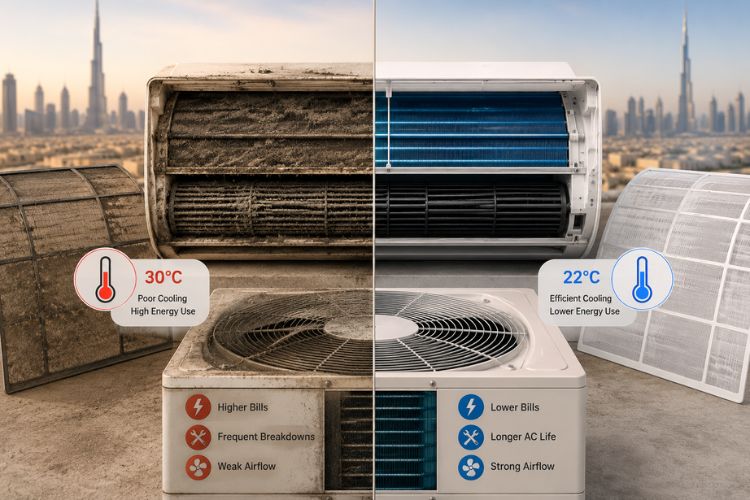 How Dirty AC Components Impact Cooling Efficiency in Dubai