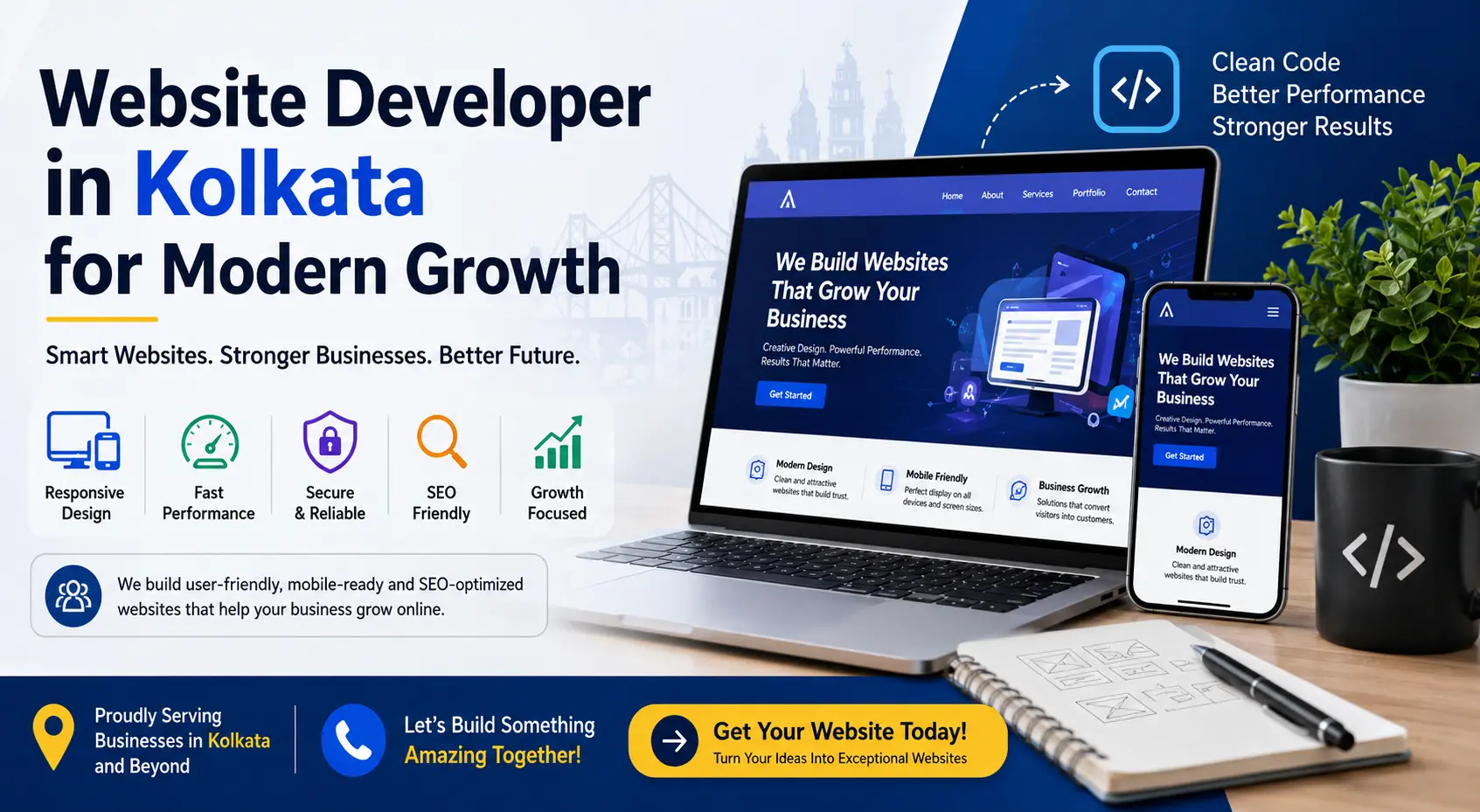 Find a trusted Website Developer in Kolkata to build fast, user-friendly websites that help businesses grow online.