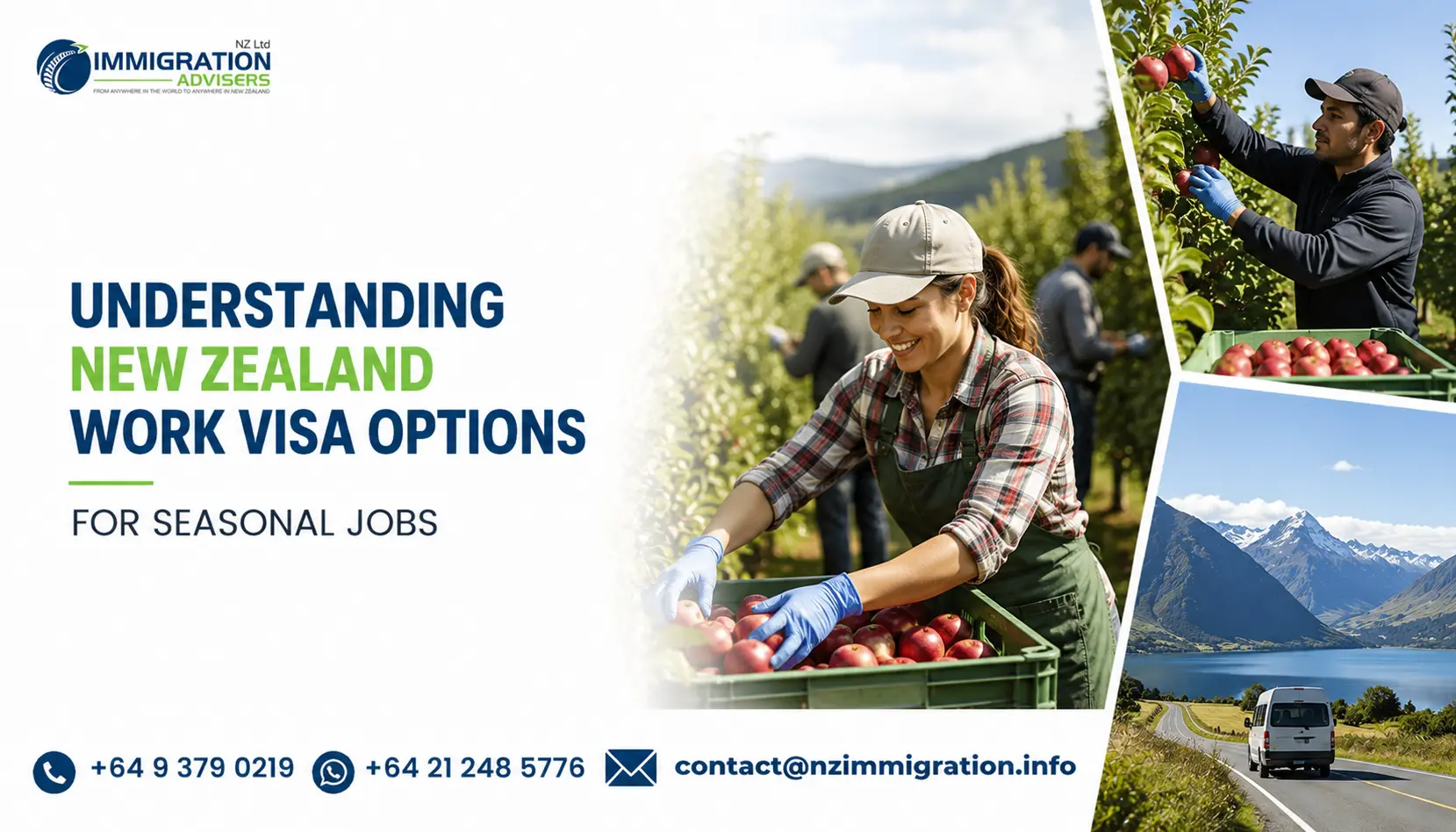 Worker preparing documents for a New Zealand Work Visa before seasonal employment
